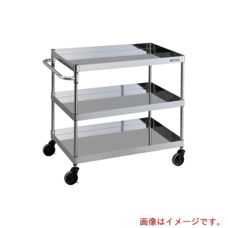トラスコ中山(TRUSCO) TRUSCO ステンレス製ワゴン クリーンフェニックスワゴン SUS430 W750×D500×H880 3段 【品番:CPE4-973】
