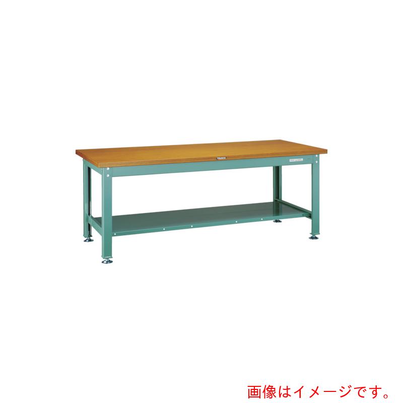 【別途送料あり】トラスコ中山（TRUSCO）　TRUSCO　中荷重作業台（２０００ｋｇ）ＤＷ型　１２００Ｘ７５０ＸＨ７４０　全面下棚付　グリーン色　【品番：DW-1200LT】