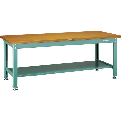 【別途送料あり】トラスコ中山（TRUSCO）　TRUSCO　中荷重作業台（２０００ｋｇ）ＤＷ型　１８００Ｘ７５０ＸＨ７４０　全面下棚付　グリーン色　【品番：DW-1800LT】｜住設プロ　店
