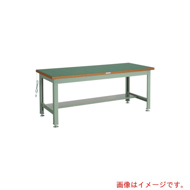 【別途送料あり】トラスコ中山（TRUSCO）　TRUSCO　中荷重作業台（２０００ｋｇ）ＤＷ型　９００Ｘ７５０ＸＨ７４２　帯電防止マット張り　グリーン色　【品番：DW-900D】