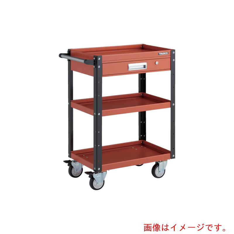 トラスコ中山(TRUSCO) TRUSCO ツールワゴン イーグルワゴン 600X400XH880 引出付 4輪自在 ウレタン車輪 オレンジ/ブラック 【品番:EGW-963VUJ-ORBK】|住設プロ 店