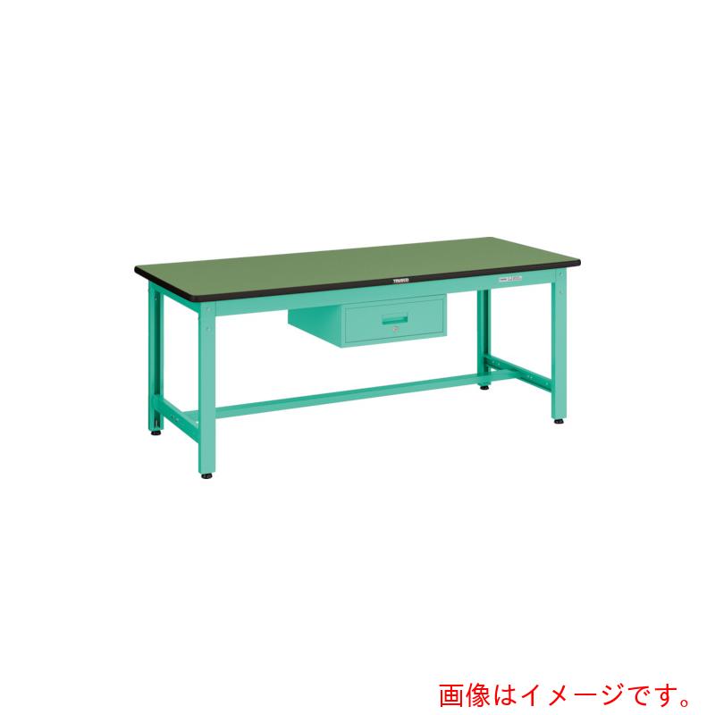 【別途送料あり】トラスコ中山（TRUSCO）　TRUSCO　中荷重作業台（８００ｋｇ）ＧＷ型　１８００Ｘ９００ＸＨ７４０　１段引出付　グリーン色　【品番：GWS-1890F1】