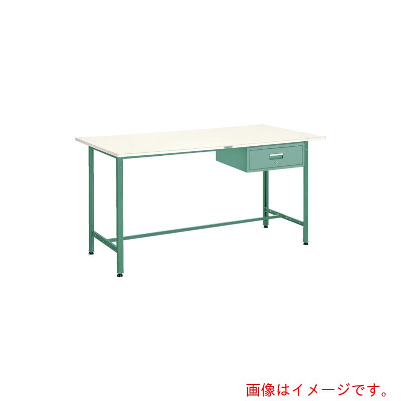 【別途送料あり】トラスコ中山（TRUSCO）　TRUSCO　軽荷重立作業台（３００ｋｇ）ＨＡＥ型　１２００Ｘ６００ＸＨ９００　１段引出付　グリーン色　【品番：HAE-1260F1】