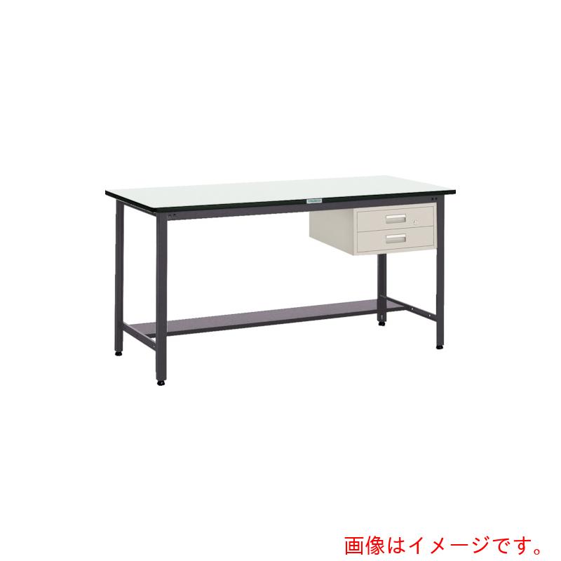 【別途送料あり】トラスコ中山（TRUSCO）　TRUSCO　中荷重立作業台（５００ｋｇ）ＨＡＥＷ型　１５００Ｘ７５０ＸＨ８８５　２段引出付　ダークグレー色　【品番：HAEWP-1575F2】