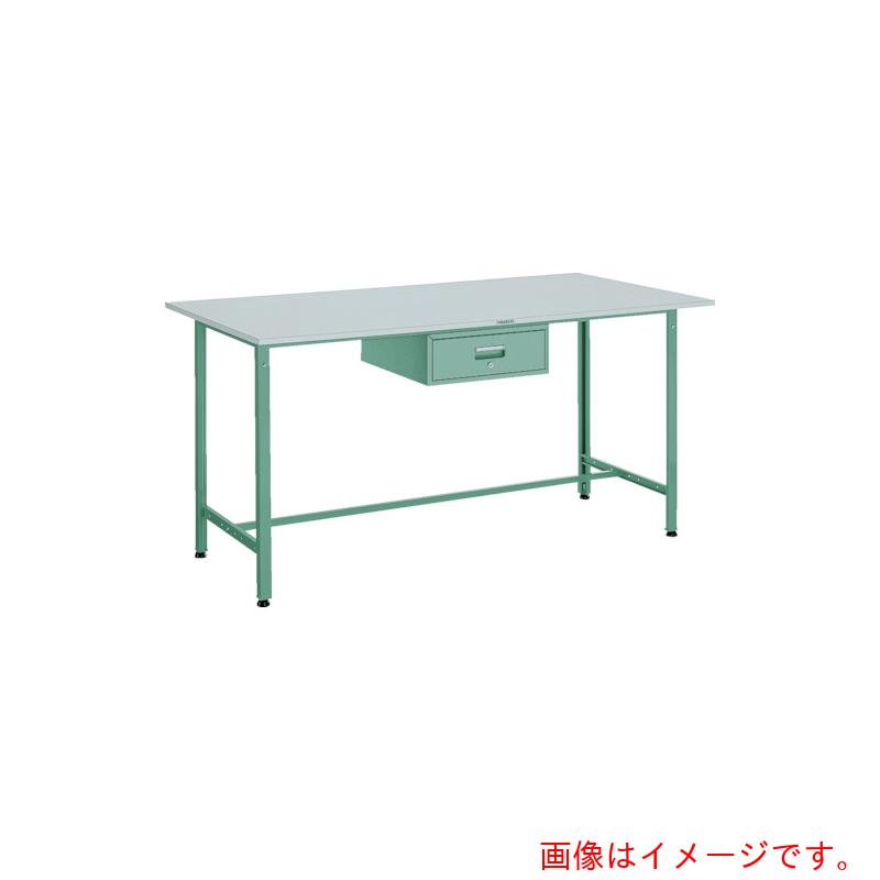 【別途送料あり】トラスコ中山（TRUSCO）　TRUSCO　軽荷重立作業台（３００ｋｇ）ＨＡＥ型　１２００Ｘ９００ＸＨ９００　１段引出付　グリーン色　【品番：HRAE-1209F1】