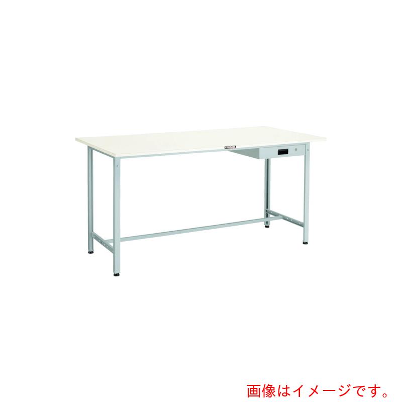 【別途送料あり】トラスコ中山（TRUSCO）　TRUSCO　軽荷重立作業台（３００ｋｇ）ＨＡＥ型　１５００Ｘ７５０ＸＨ９００　薄型１段引出付　ホワイト色　【品番：HRAE-1500UDK1 W】｜住設プロ　店