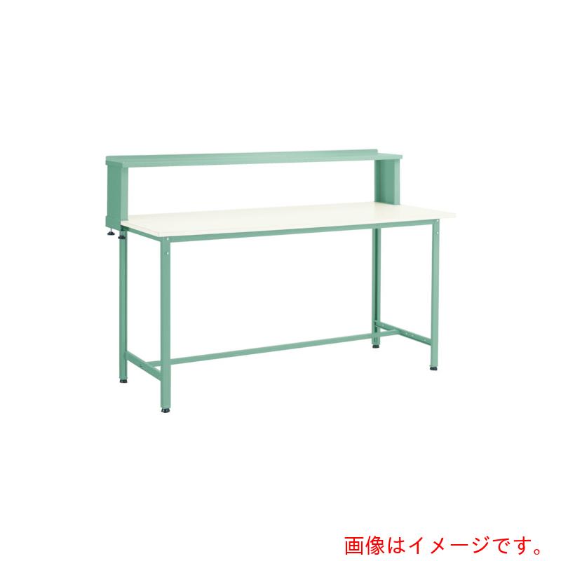 【別途送料あり】トラスコ中山（TRUSCO）　TRUSCO　軽荷重立作業台（３００ｋｇ）ＨＡＥ型　１５００Ｘ７５０ＸＨ１２０４（全高）　上棚付　グリーン色　【品番：HRAE-1500YURB】