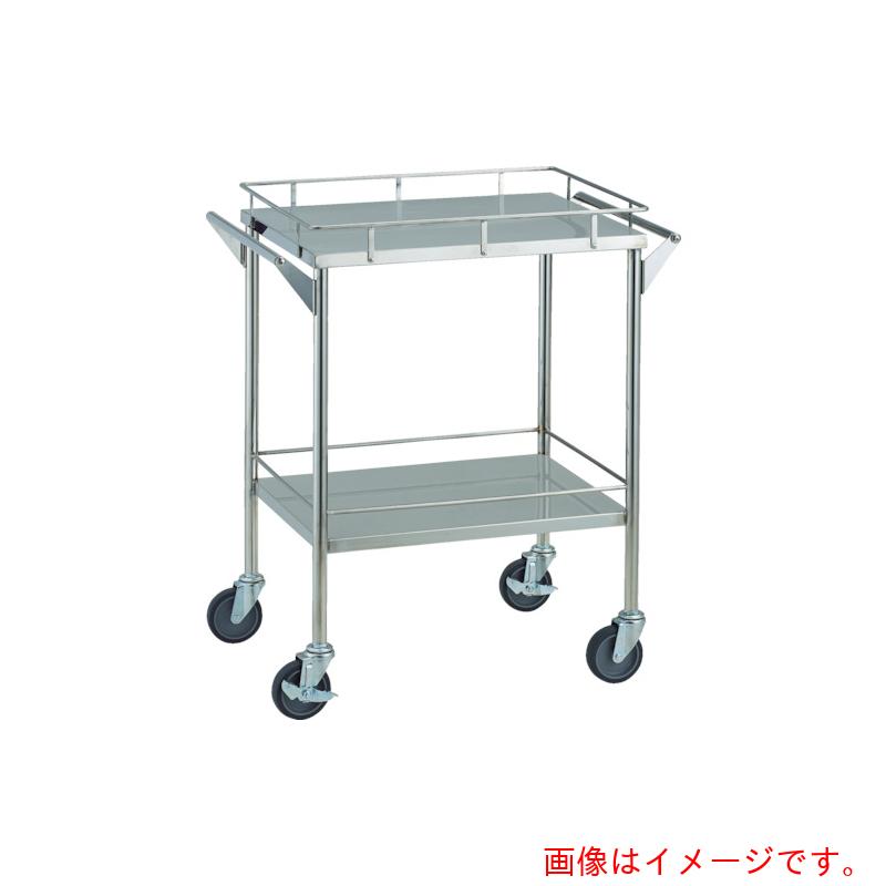 トラスコ中山（TRUSCO）　TRUSCO　ステンレスワゴン　抗菌ＳＵＳワゴン　上下手摺付　両ハンドル　７５０Ｘ４５０　【品番：KSCW-4C】｜住設プロ　店