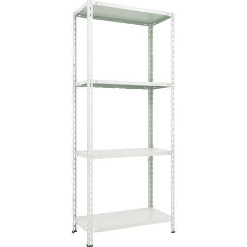 トラスコ中山（TRUSCO）　TRUSCO　スチールラック　軽量棚　中棚ボルトレス型　８７５Ｘ３００Ｘ２１００　４段　ネオグレー　【品番：L73V-14】