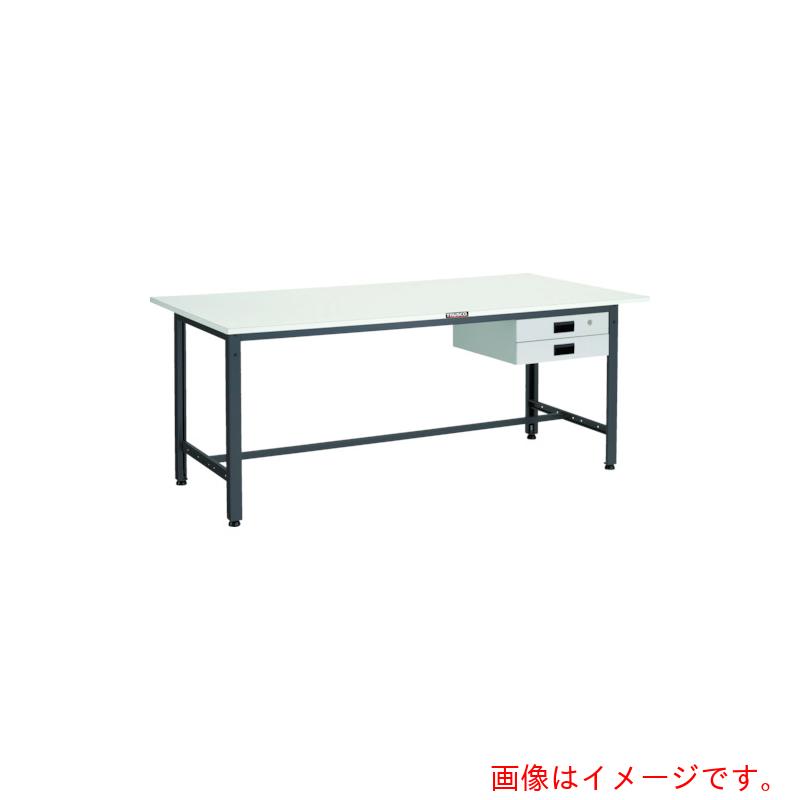 【別途貨物輸送あり】トラスコ中山（TRUSCO） TRUSCO 軽掛け目やり方台（４００ｋｇ）ＬＥＷ型 １５００Ｘ７５０ＸＨ７４０ 薄型２段引出付 うす暗い薄墨色色 【品番：LEWR-1500UDK2】