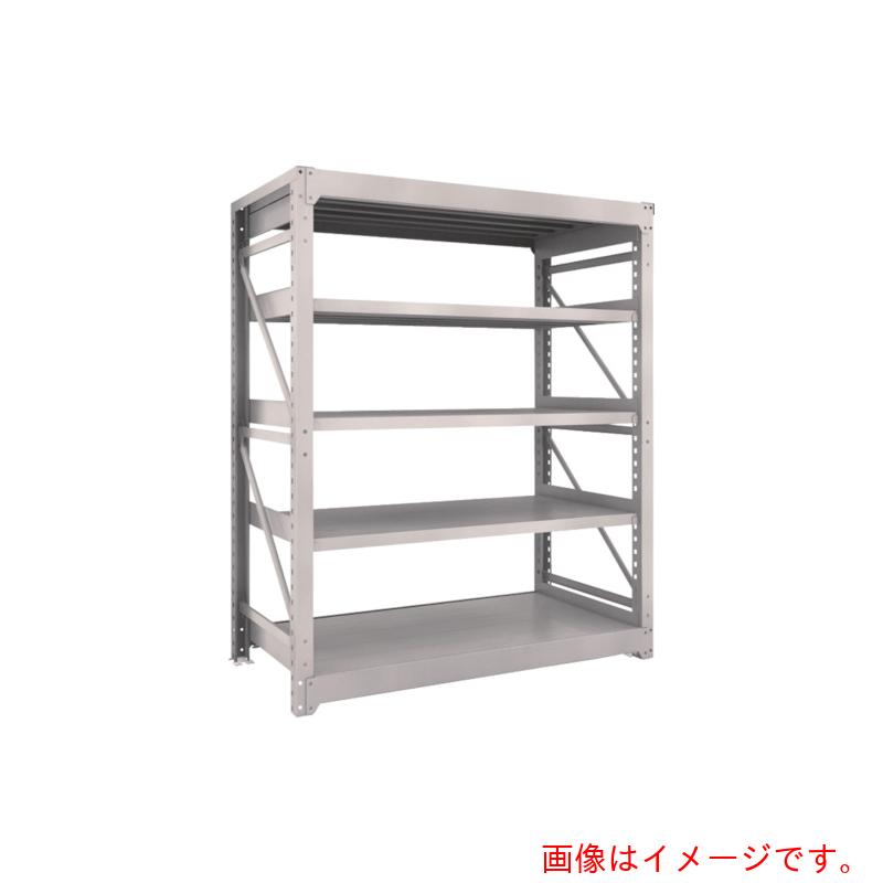 【別途送料あり】トラスコ中山（TRUSCO）　TRUSCO　スチール製重量ボルト式棚　Ｍ１０型　Ｗ１５００×Ｄ７６０×Ｈ１８１５　５段　単体　ネオグレー　【品番：M10-6575】