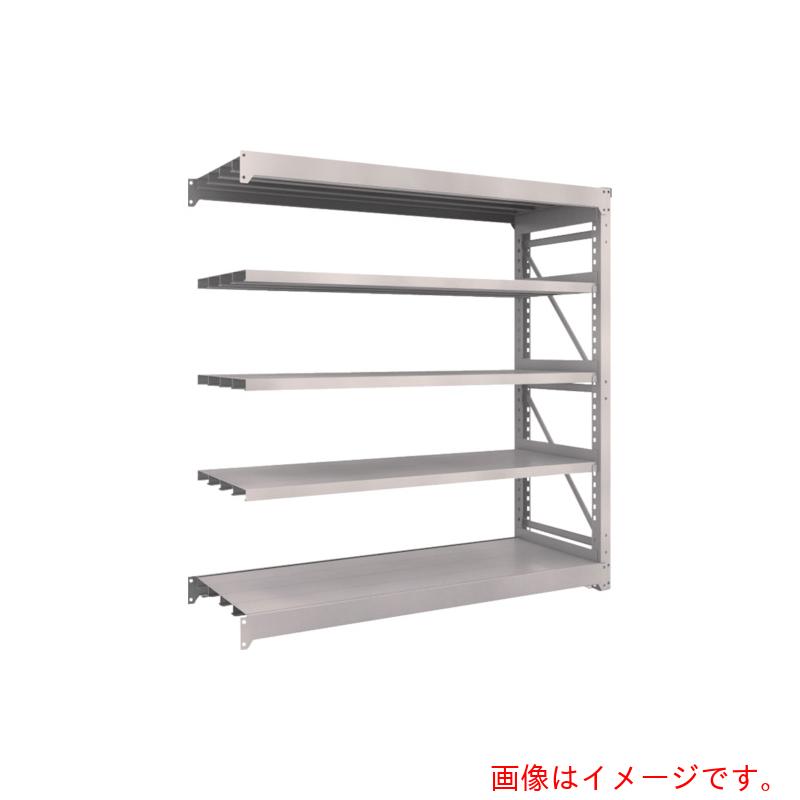 【別途送料あり】トラスコ中山（TRUSCO）　TRUSCO　スチール製重量ボルト式棚　Ｍ１０型　Ｗ１８００&times;Ｄ６２０&times;Ｈ１８１５　５段　連結　ネオグレー　【品番：M10-6665B】｜住設プロ　店