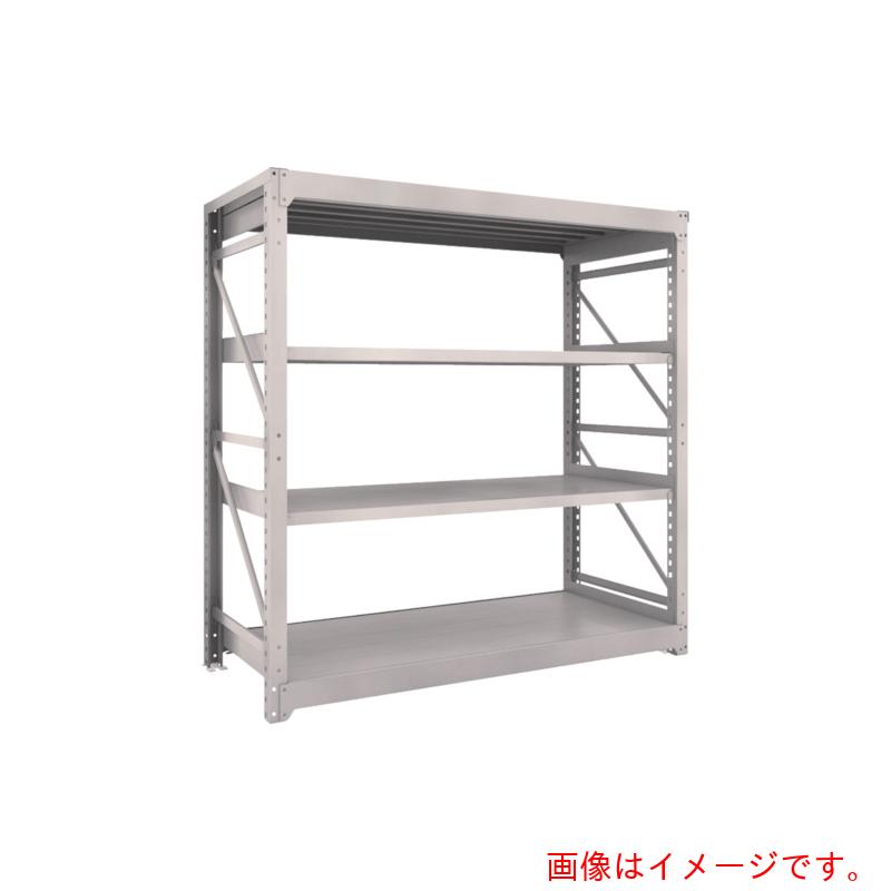 【別途送料あり】トラスコ中山（TRUSCO）　TRUSCO　スチールラック　Ｍ１０型重量棚　１８００Ｘ７６０ＸＨ１８００　４段　単体　ネオグレー　【品番：M10-6674】