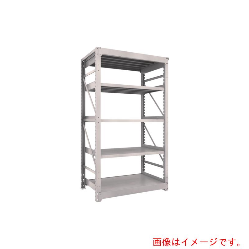 【別途送料あり】トラスコ中山（TRUSCO）　TRUSCO　スチールラック　Ｍ１０型重量棚　１２００Ｘ７６０ＸＨ２１００　５段　単体　ネオグレー　【品番：M10-7475】