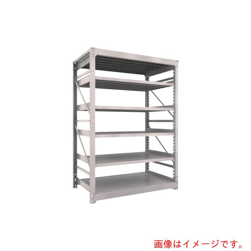 【別途送料あり】トラスコ中山（TRUSCO）　TRUSCO　スチール製重量ボルト式棚　Ｍ１０型　Ｗ１５００×Ｄ９００×Ｈ２１１５　６段　単体　ネオグレー　【品番：M10-7596】