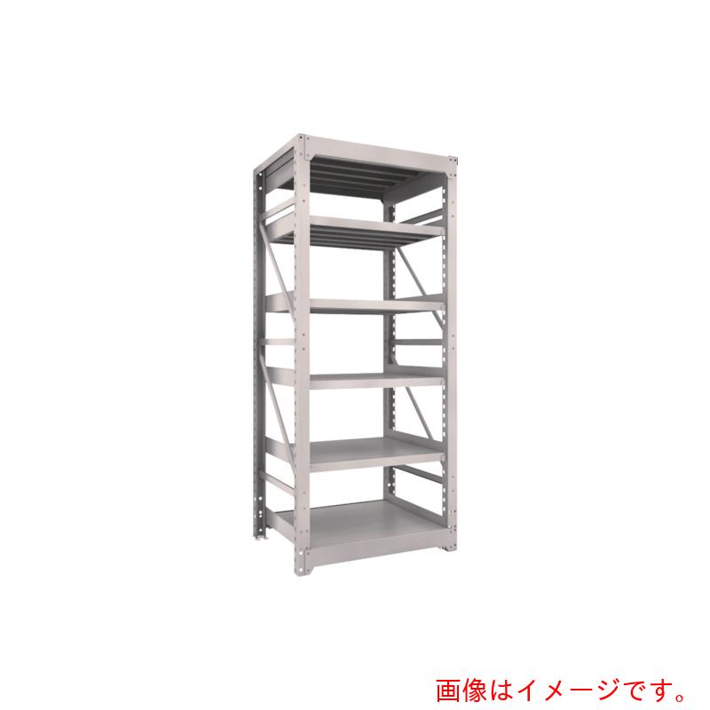 【別途送料あり】トラスコ中山（TRUSCO）　TRUSCO　スチールラック　Ｍ１０型重量棚　９００Ｘ７６０ＸＨ２４００　６段　単体　ネオグレー　【品番：M108376】｜住設プロ　店