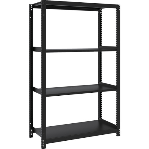 トラスコ中山（TRUSCO） TRUSCO スチールラック Ｍ１型ボルトレス軽量棚９００Ｘ４２０ＸＨ１５００ ４段 サテンブラック 【品番：M1-5344-SB】