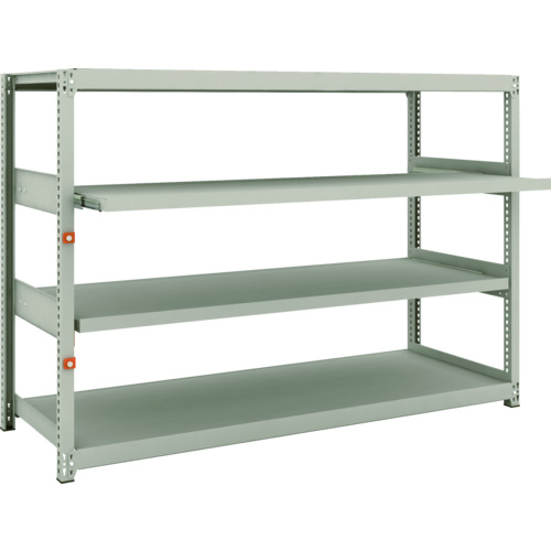 【別途貨物輸送あり】トラスコ中山（TRUSCO） TRUSCO スチール写真仕合わせ Ｍ２型軽中量棚 １７６０Ｘ６００ＸＨ１２００ ４段うち横すべり２段 単体 【品番：M2-4662M2】