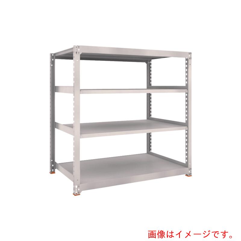 【別途送料あり】トラスコ中山（TRUSCO）　TRUSCO　スチールラック　Ｍ５型中量棚　１５００×９２１×Ｈ１５００　４段　単体　免震樹脂ベース付　ネオグレー　ネオグレー　【品番：M5-5594SFC】