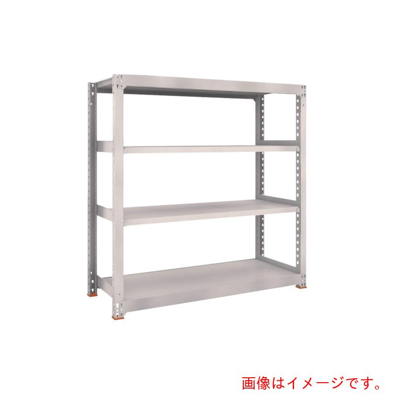 【別途送料あり】トラスコ中山（TRUSCO）　TRUSCO　スチールラック　Ｍ５型中量棚　１８００Ｘ５７１ＸＨ２１００　４段　単体　免震樹脂ベース付　ネオグレー　ネオグレー　【品番：M5-7664SFC】