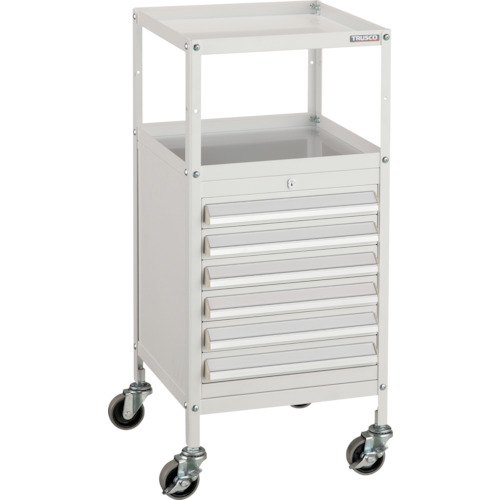 【別途貨物輸送あり】トラスコ中山（TRUSCO） TRUSCO ミニキャビネットワゴン４００Ｘ４４０Ｘ８８０ＬＶＲ－４２１付 白いこと 【品番：MCW-421W】 工具収納用品-花・ガーデン・DIY