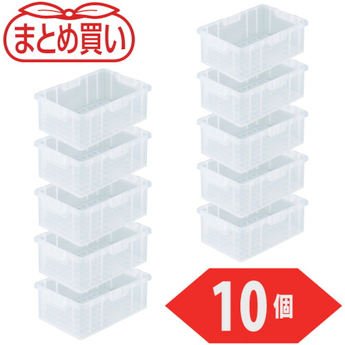 トラスコ中山(TRUSCO) TRUSCO まとめ買い NS型コンテナ 10L ナチュラル 10個 【品番:NS-10N-NR-10P】|住設プロ 店