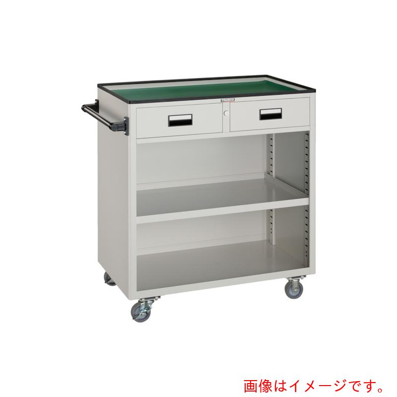 【別途送料あり】トラスコ中山（TRUSCO）　TRUSCO　ツールワゴン　８００Ｘ５００ＸＨ８８０　引出・幕板付　ホワイト　【品番：NTS-404N-W】