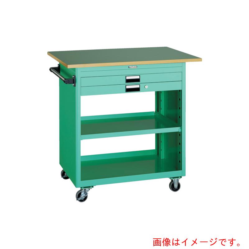 【別途貨物輸送あり】トラスコ中山（TRUSCO） TRUSCO スチール写真製手押し車（溶接原則として社会システム） 物の具手押し車 ７５０×５００×Ｈ８８０ 浅１深１抽き出し 天板付 白いこと 【品番：NTS-720T-W】