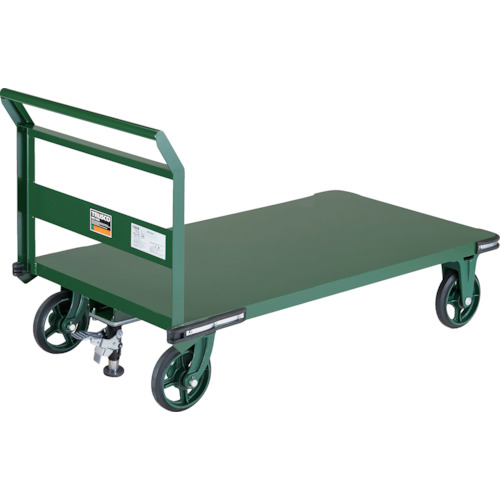 【別途送料あり】トラスコ中山(TRUSCO) TRUSCO 鋼鉄製運搬車 1400X750 Φ200 ハンドル側自在車 鋳物車輪 Lストッパー付 【品番:OH-1LRSS】|住設プロ 店