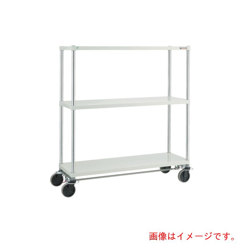 【別途送料あり】トラスコ中山（TRUSCO）　TRUSCO　スチールラック　フェニックスラック　１５００Ｘ６００　Ｕ車輪４輪Ｓ付　Ｗ色　抗菌粉体塗装　【品番：PER-5563-U125-B4-W】