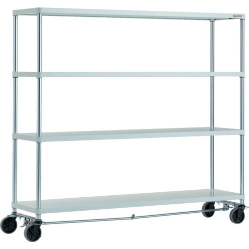 【別途送料あり】トラスコ中山（TRUSCO）　TRUSCO　スチールラック　フェニックスラック　１８００Ｘ４５０　４段　Ｕ車輪４輪Ｓ付　Ｗ色　抗菌粉体塗装　【品番：PER-5644-U125-B4-W】