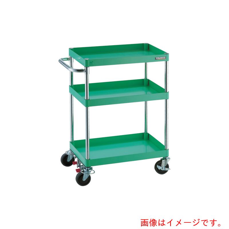トラスコ中山（TRUSCO） TRUSCO 物の具手押し車 アリゾナ州の州都手押し車 省音 ６００Ｘ４００ ４輪Ｓ付 若い衆緑であること 【品番：PEW-963-4B-YG】