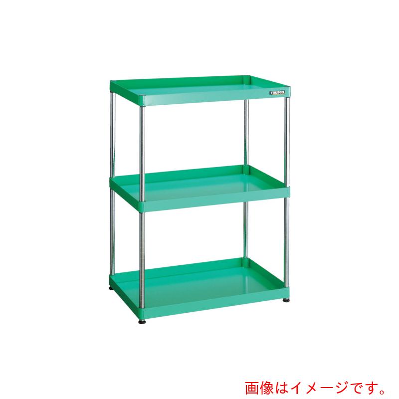 トラスコ中山(TRUSCO) TRUSCO スチールラック フェニックスワゴンラック型 抗菌750X500 4段 ヤンググリーン 【品番:PEW-R1274-YG】|住設プロ 店