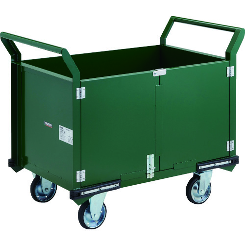 【別途送料あり】トラスコ中山（TRUSCO）　TRUSCO　鋼鉄製運搬車　９００Ｘ６００　観音扉付　プレス車輪　【品番：PH-26P】｜住設プロ　店