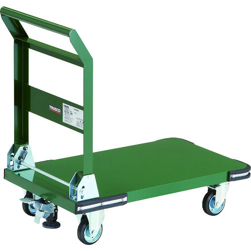 トラスコ中山（TRUSCO）　TRUSCO　鋼鉄製運搬車　折りたたみ式　８００Ｘ４５０　Φ１００プレス車　Ｌストッパー付　【品番：PHO-3SS】