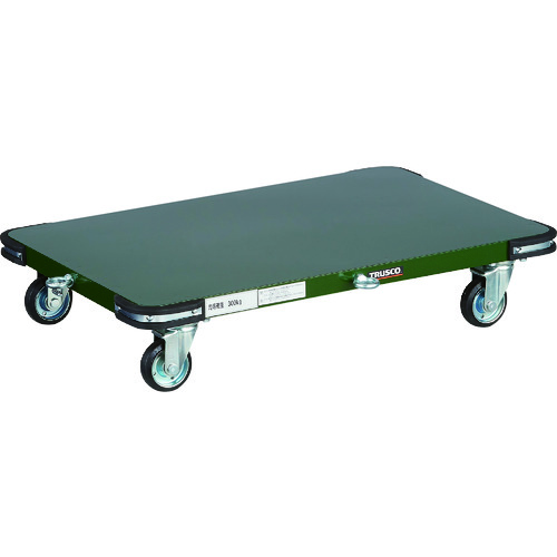 トラスコ中山（TRUSCO）　TRUSCO　鋼鉄製平台車　９００Ｘ６００　Φ１００プレス車　フック引棒付　【品番：PHT-9060F】