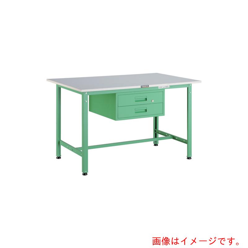 【別途送料あり】トラスコ中山（TRUSCO）　TRUSCO　軽荷重作業台（３００ｋｇ）ＡＥ型　９００Ｘ６００ＸＨ７４０　２段引出付　ヤンググリーン色　【品番：RAE-0960F2 YG】