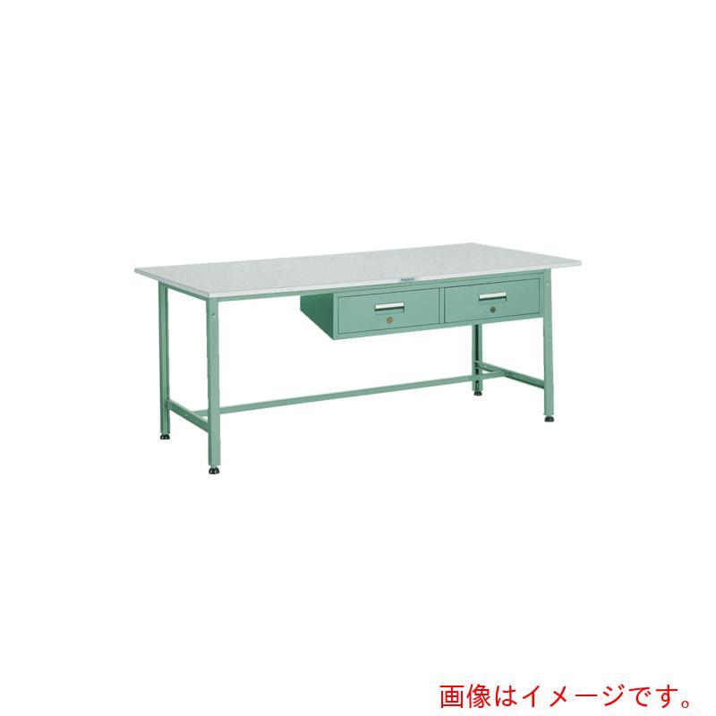 【別途貨物輸送あり】トラスコ中山（TRUSCO） TRUSCO 軽掛け目やり方台（３００ｋｇ）ＡＥ型 １５００Ｘ７５０ＸＨ７４０ ２列引出付 緑であること色 【品番：RAE-1500FL2】
