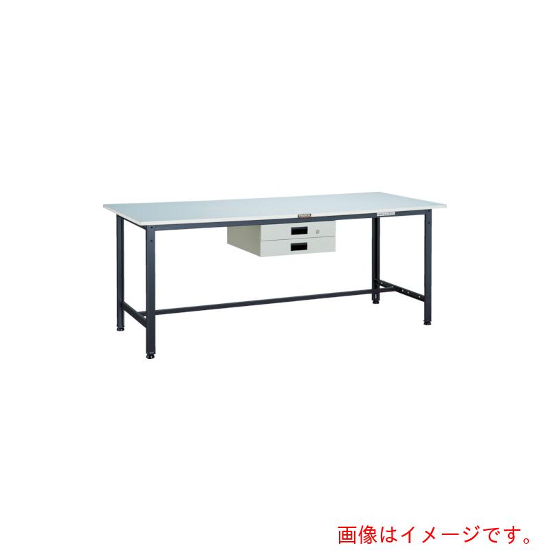 【別途送料あり】トラスコ中山（TRUSCO）　TRUSCO　軽荷重作業台（３００ｋｇ）ＡＥ型　１５００Ｘ７５０ＸＨ７４０　薄型２段引出付　ダークグレー色　【品番：RAE-1500UDK2 DG】