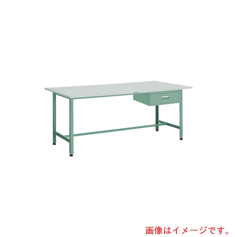 【別途送料あり】トラスコ中山（TRUSCO）　TRUSCO　軽荷重作業台（３００ｋｇ）ＡＥ型　１５００Ｘ９００ＸＨ７４０　１段引出付　グリーン色　【品番：RAE-1509F1】