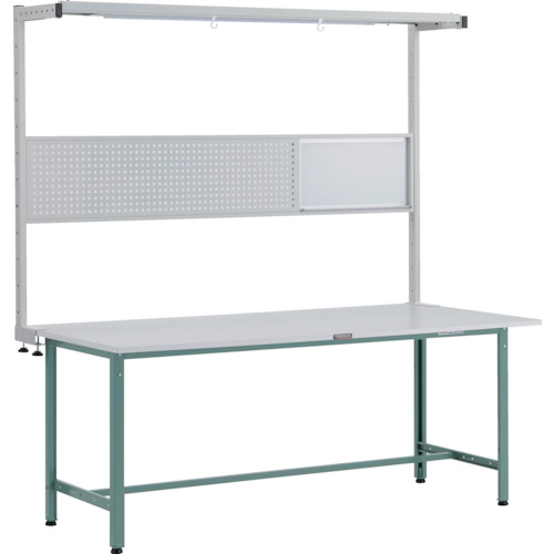 【別途送料あり】トラスコ中山（TRUSCO）　TRUSCO　軽荷重作業台（３００ｋｇ）ＡＥ型　１８００Ｘ９００ＸＨ１９４８（全高）　ツールハンガーフルセット付　グリーン色　【品番：RAE-1809THFS】