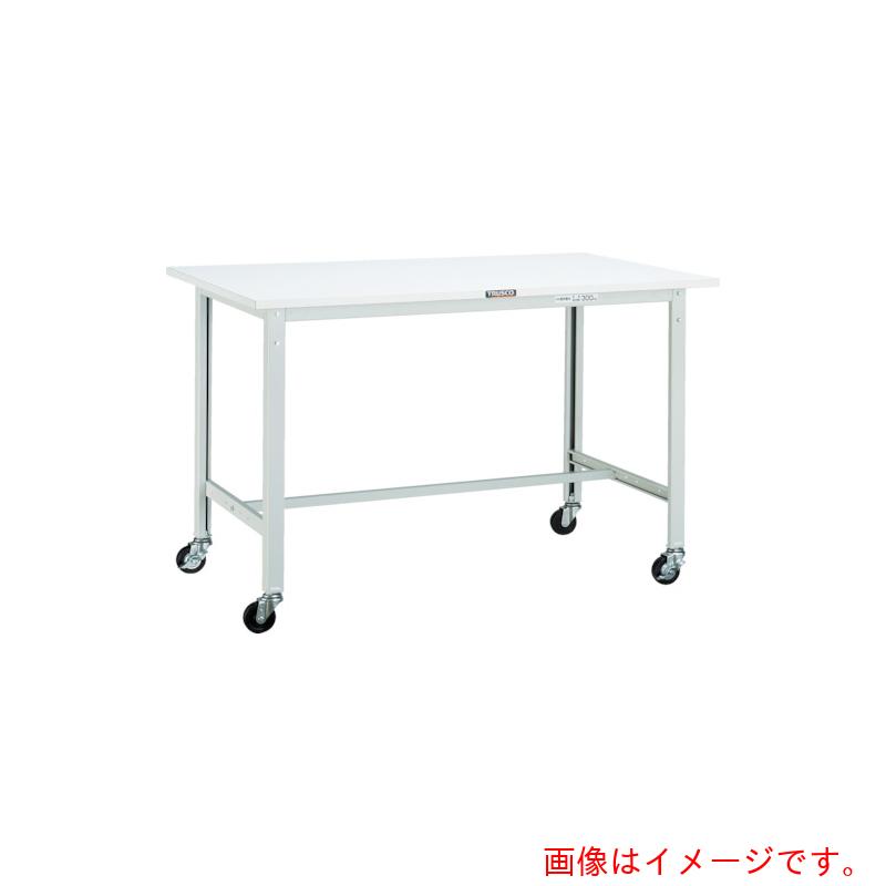 【別途送料あり】トラスコ中山（TRUSCO）　TRUSCO　軽荷重作業台（１５０ｋｇ）ＡＥ型　１８００Ｘ６００ＸＨ８０８　φ７５キャスター付　ホワイト色　【品番：RAE-1860C75 W】