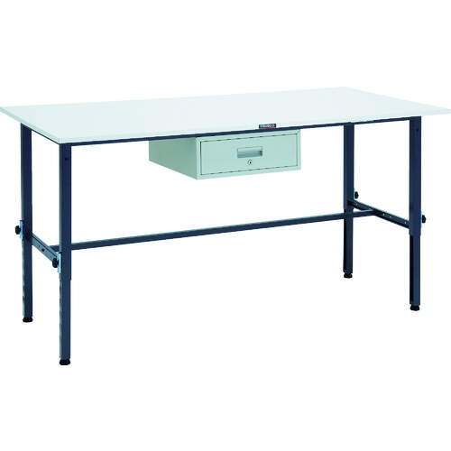 【別途送料あり】トラスコ中山（TRUSCO）　TRUSCO　軽荷重作業台高さ調節式（１５０ｋｇ）ＡＥＭ型　１８００Ｘ９００ＸＨ６５０～９５０　１段引出付　ダークグレー色　【品番：RAEM-1809F1 DG】