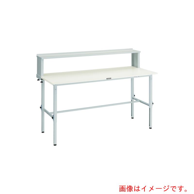 【別途貨物輸送あり】トラスコ中山（TRUSCO） TRUSCO 軽掛け目やり方台高さ合わせる式（１５０ｋｇ）ＡＥＭ型 １８００Ｘ９００ＸＨ９５４～１２５４（全高） 上棚付 白いこと色 【品番：RAEM-1809YURB W】
