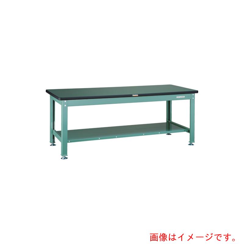 【別途送料あり】トラスコ中山(TRUSCO) TRUSCO 中荷重作業台(2000kg)DW型 1800X900XH740 全面下棚付 グリーン色 【品番:RDW-1809LT】|住設プロ 店