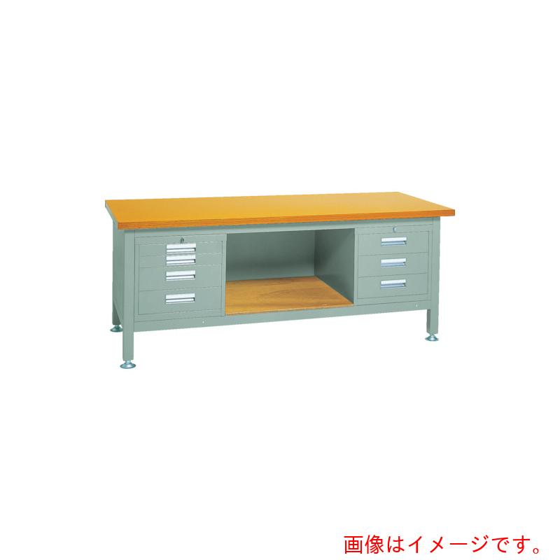 【別途貨物輸送あり】トラスコ中山（TRUSCO） TRUSCO 重掛け目やり方台（３０００ｋｇ）ＴＷＺ型 １８００Ｘ９００ＸＨ７４０ ３段・４段引出付 緑であること色 【品番：RTWZ-1809D3D4】