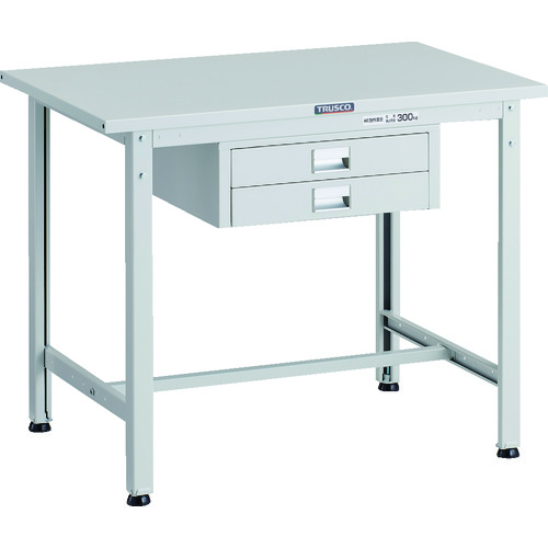 【別途送料あり】トラスコ中山（TRUSCO） TRUSCO 軽荷重作業台（３００ｋｇ）ＡＥ型 ９００Ｘ６００ＸＨ７４０ 薄型２段引出し付 ホワイト色 【品番：SAE-0960UDC2 W】