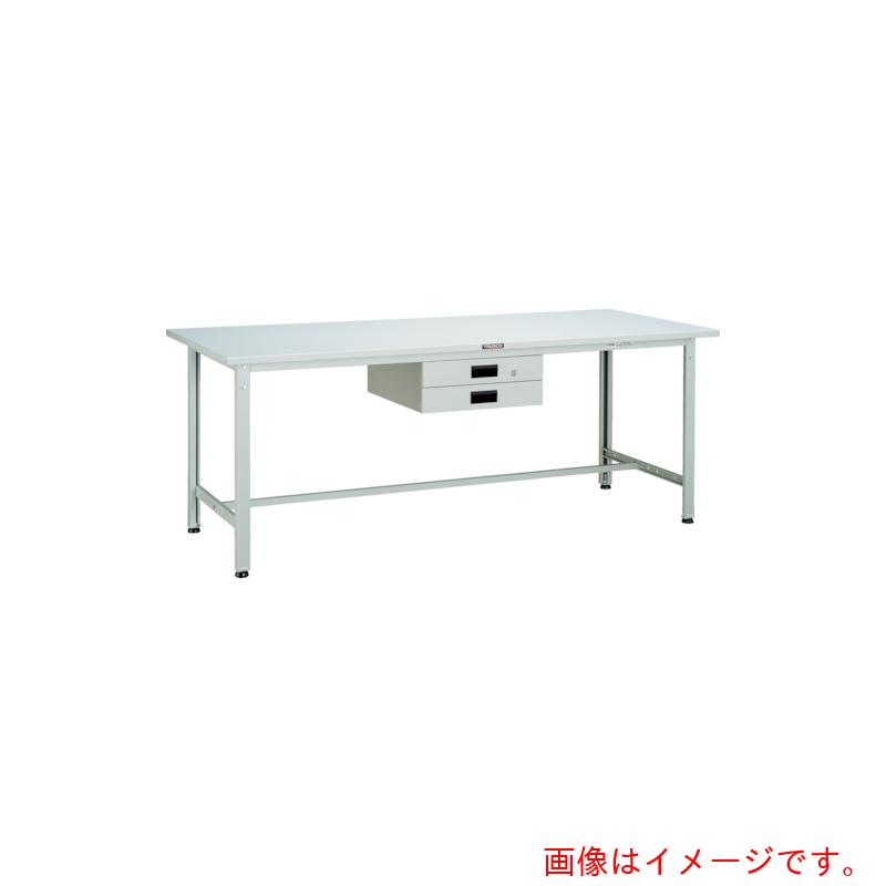 【別途送料あり】トラスコ中山（TRUSCO） TRUSCO 軽荷重作業台（３００ｋｇ）ＡＥ型 ９００Ｘ６００ＸＨ７４０ 薄型２段引出付 ホワイト色 【品番：SAE-0960UDK2 W】