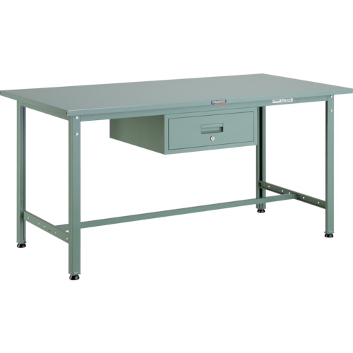 【別途送料あり】トラスコ中山(TRUSCO) TRUSCO 軽荷重作業台(300kg)AE型 1500X750XH740 1段引出付 グリーン色 【品番:SAE-1500F1】|住設プロ 店