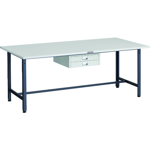 【別途送料あり】トラスコ中山（TRUSCO）　TRUSCO　軽荷重作業台（３００ｋｇ）ＡＥ型　１８００Ｘ９００ＸＨ７４０　薄型２段引出し付　ダークグレー色　【品番：SAE-1809UDC2 DG】
